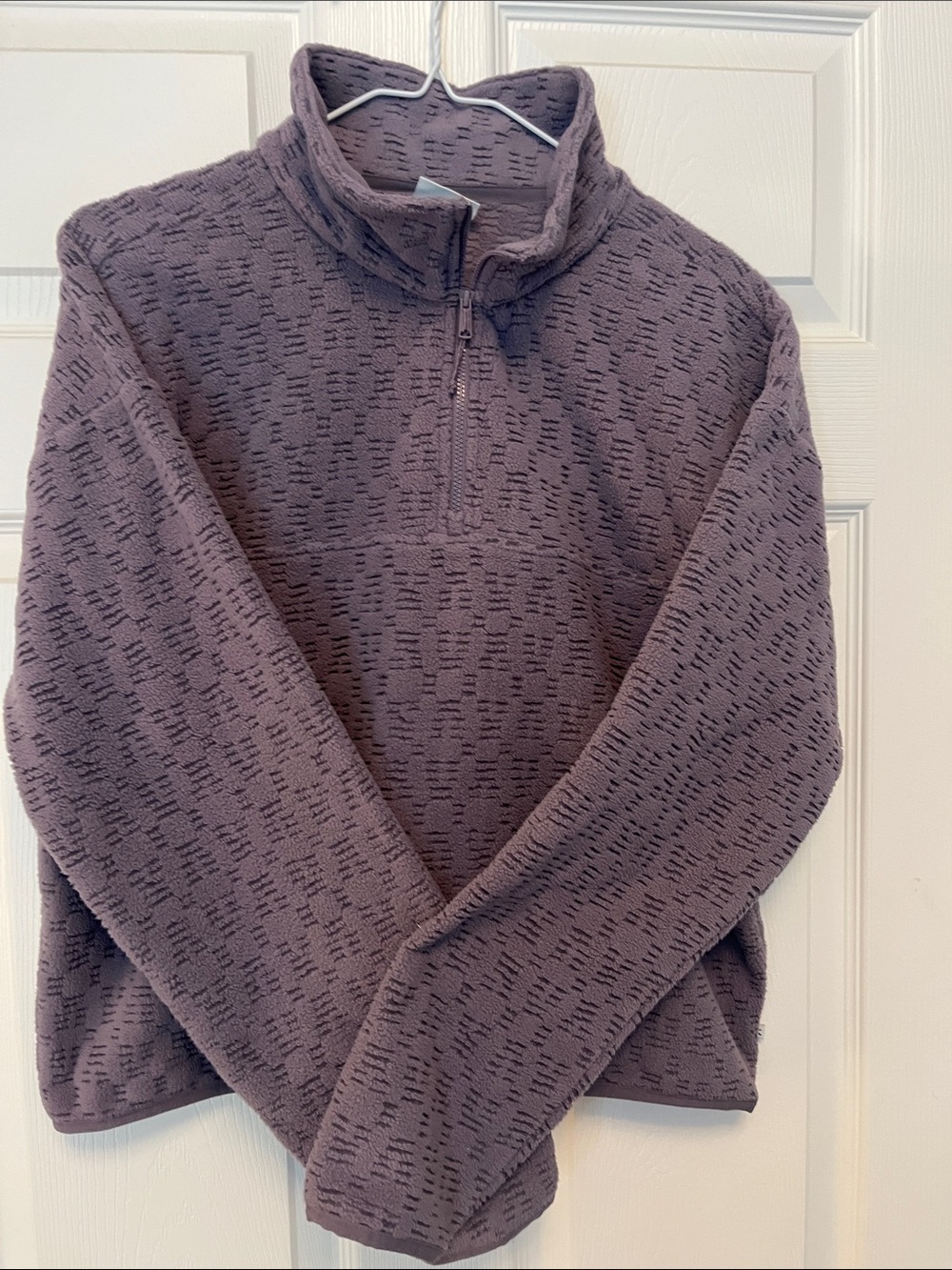 Eddie Bauer Plum Half-Zip Fleece Sweater